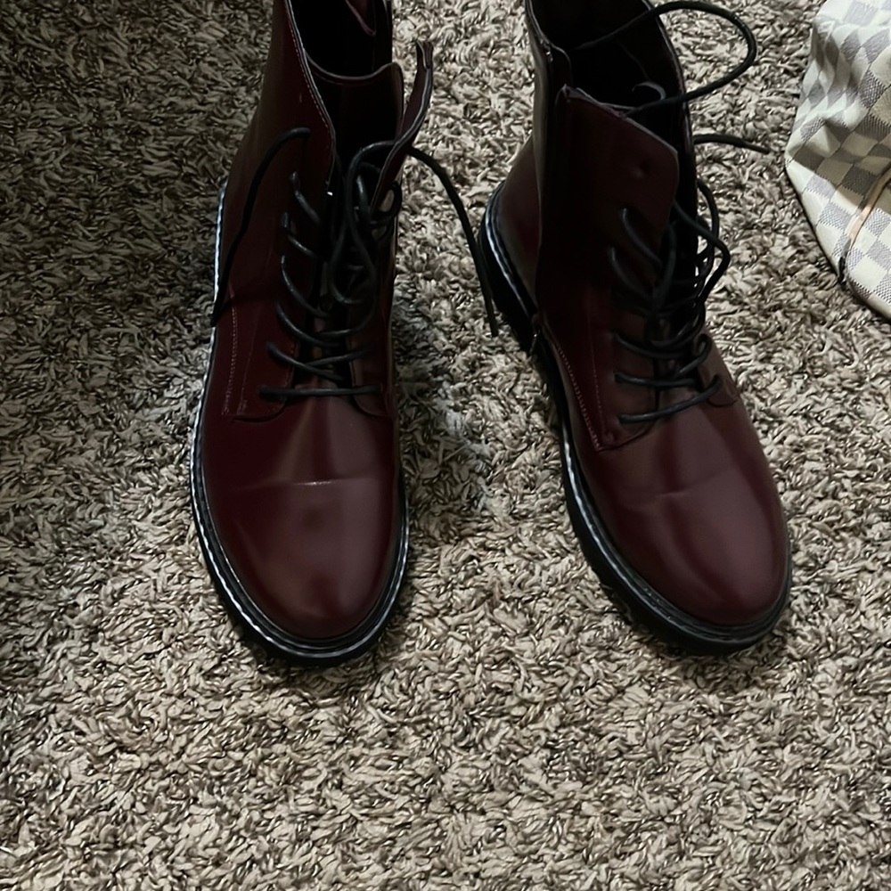 Burgundy rain boots